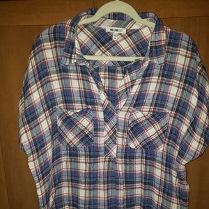 Flannel Button Down Blouse